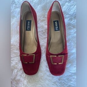 Vanel Castalia Dark Red 9M Low Heel Career Business Shoes